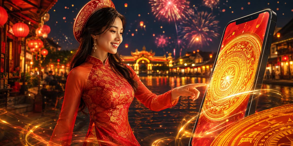Khung cảnh đêm tại chợ đêm Huế với ánh đèn lung linh